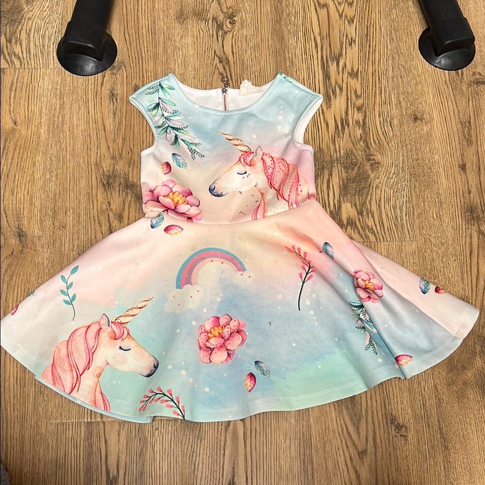 Unicorn Fantasy Kids Dress - Multicolor